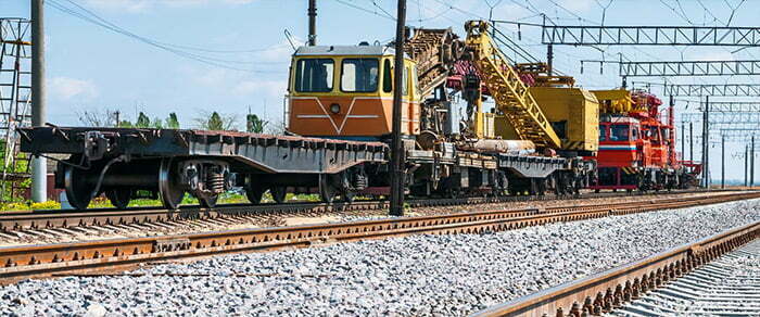 A maintenance train on the tracks