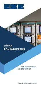 Cover of the About EKE-Electronics brochure.